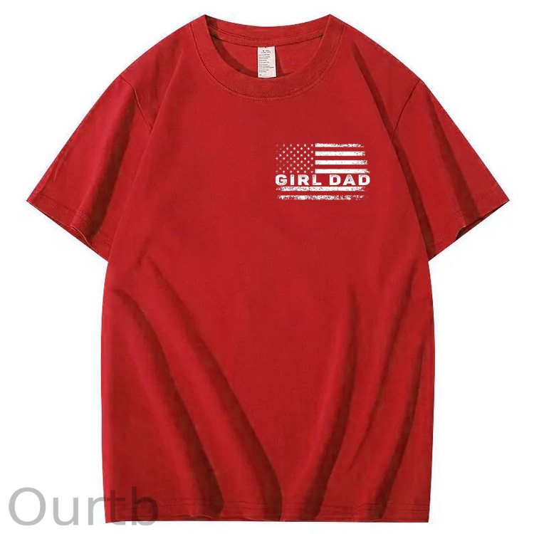 Girl Dad Pattern Print 100%Cotton T-Shirt