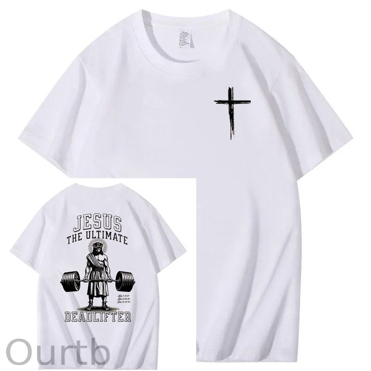 Jesus The Ultimate Pattern Printing Print Crew Neck T-Shirt