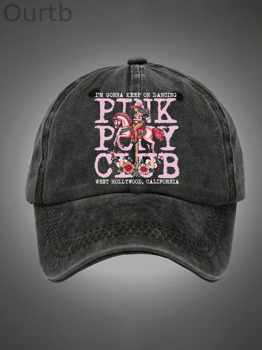 I'm Gonna Keep On Dacing Pattern Washed Hats
