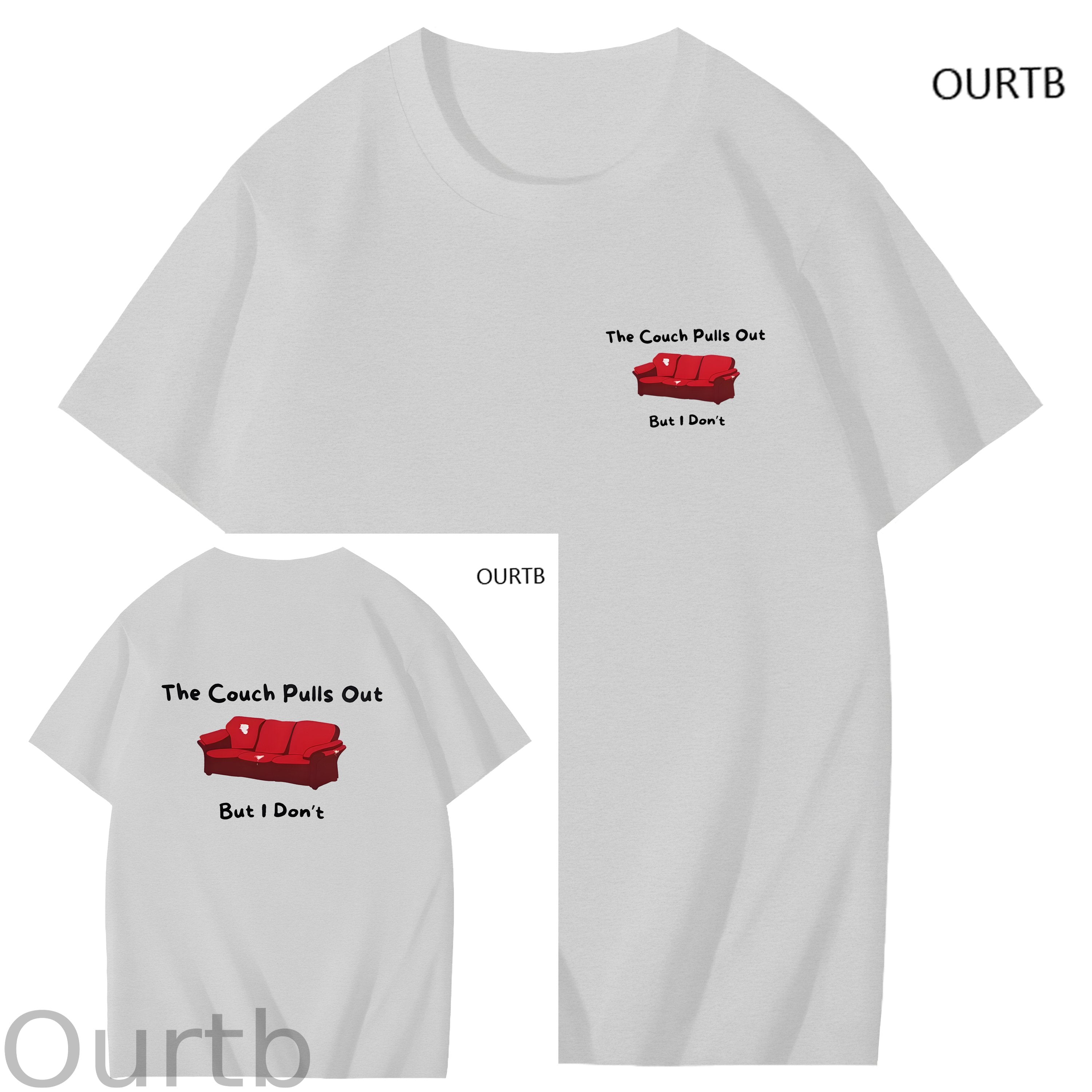 The Couch Pulls Out But I Don't Funny Adult Art Pattern Print T-Shirt