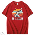 He is Rizzin' Pattern Print Crew Neck T-Shirt