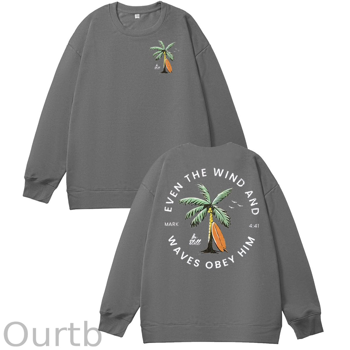 Be Still  Pattern 100% 300g CottonCrew Neck Sweatshirt (High Quality Version)