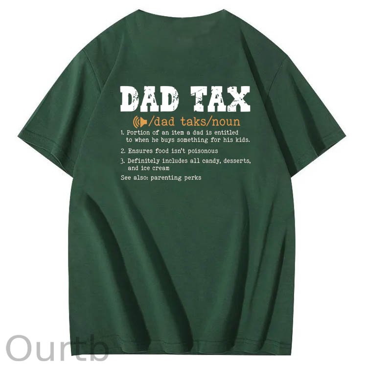Dad Tax Parse Pattern Print 100%Cotton T-Shirt