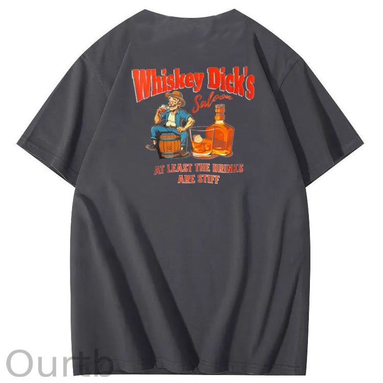 Whiskey Dick's Print Pattern Crew Neck T-Shirt