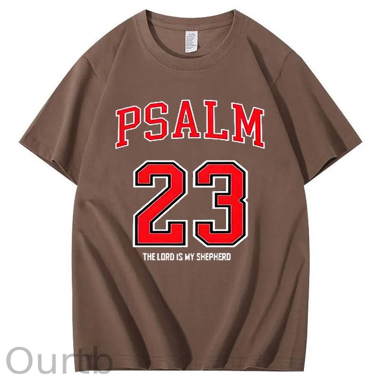 Psalm 23 The Load Is My Shepherod  Pattern Print 100%Cotton T-Shirt