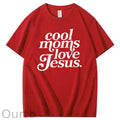 Cool Moms Love Jesus  Pattern 100% Cotton T-Shirt