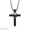 Skeleton Stake Cross Necklace