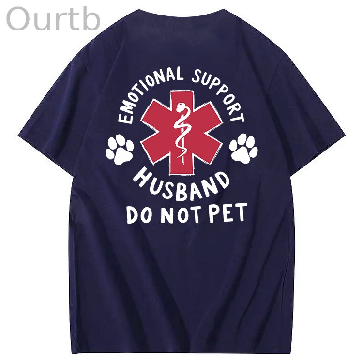 Emotional Support Husband Do Not Pet 100% Cotton T-Shirt