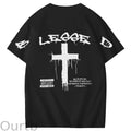 Blessed God Cross Jessus Faith Art Pattern Print T-Shirt