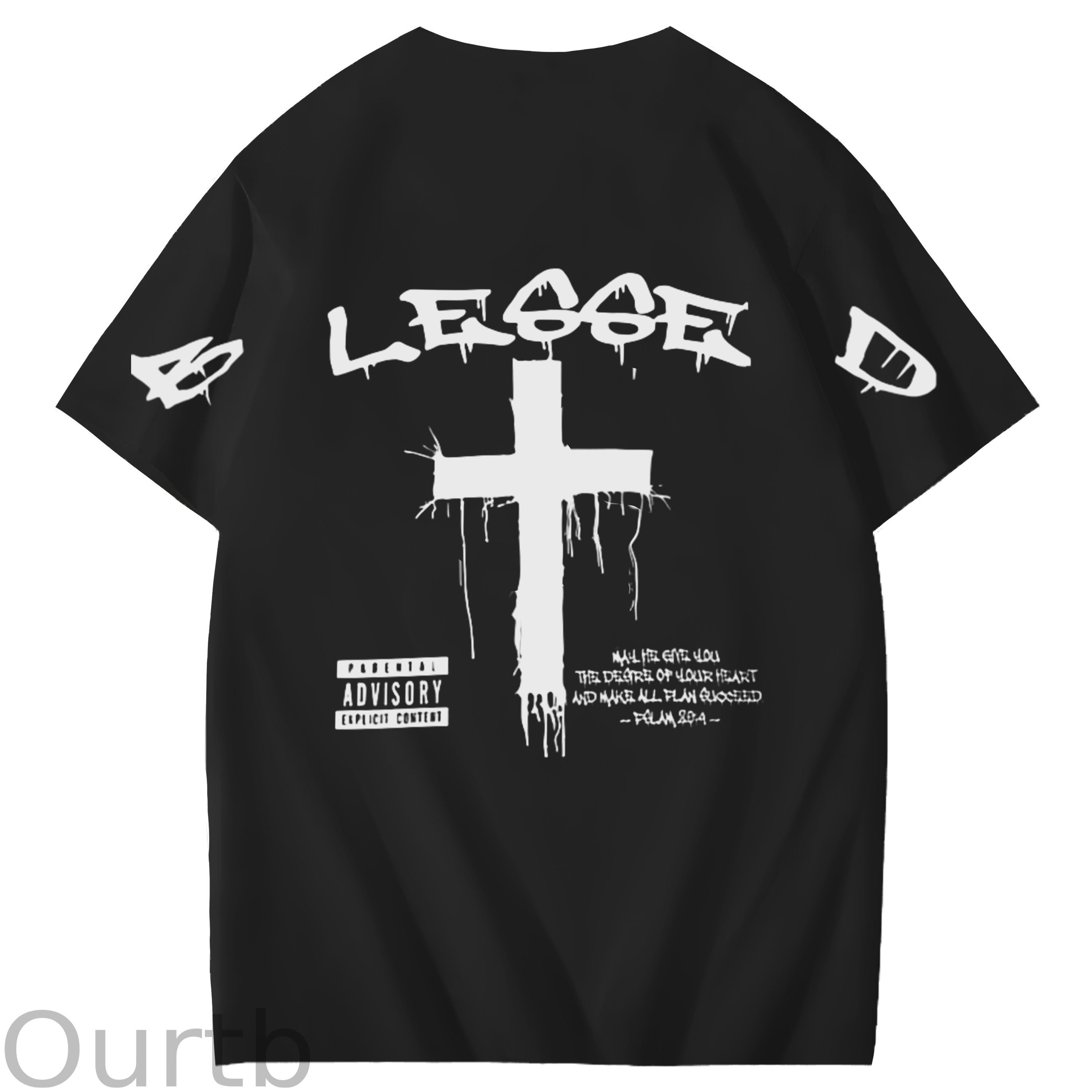 Blessed God Cross Jessus Faith Art Pattern Print T-Shirt