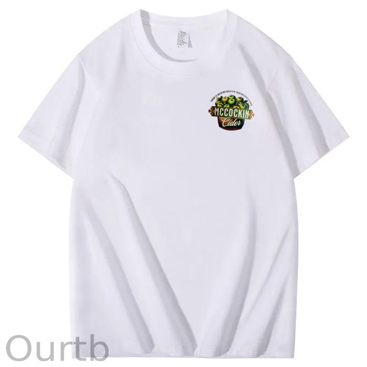 Mccuckin Cider Print Pattern Crew Neck T-Shirt