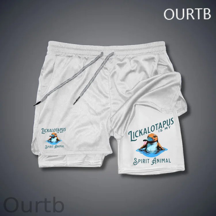 Lickalotapus Is My Spirit Animal Funny Art Print Shorts Pants
