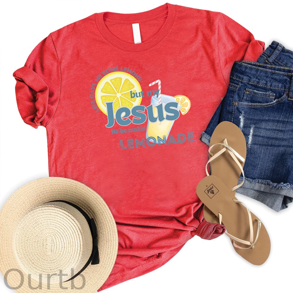 Women's Jesus Pattern Round-Neck T-Shirt
