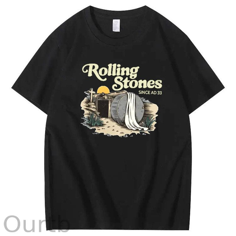 Rolling Stones Since  Ad 33 Pattern Print Crew Neck T-Shirt