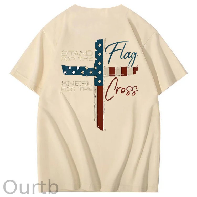 Stand For The Flag Kneel For The Cross 4th Of July T-Shirt