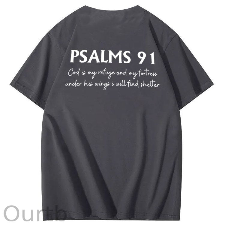Psalms 91 Pattern 100&Cotton Print T-Shirt