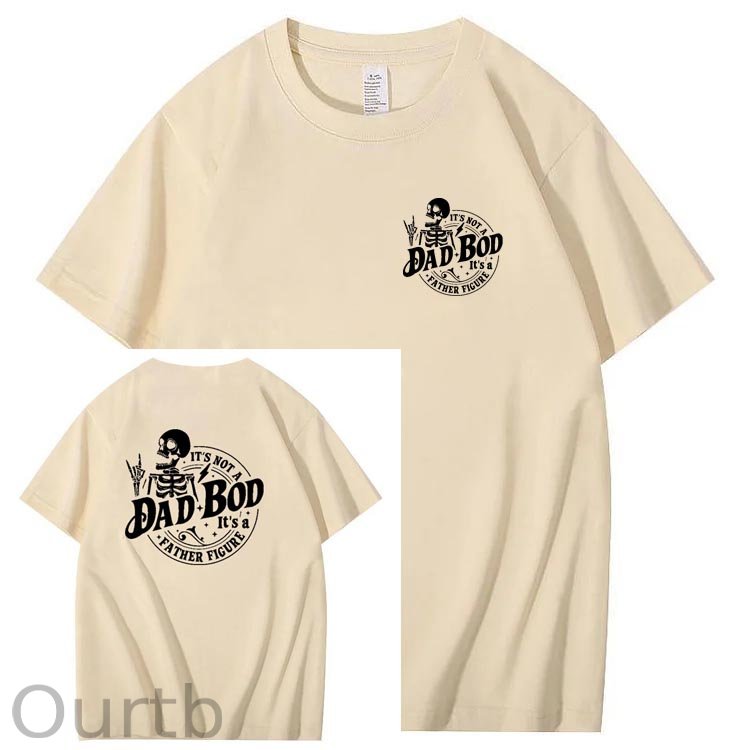 Dad Boo Pattern Print 100%Cotton T-Shirt