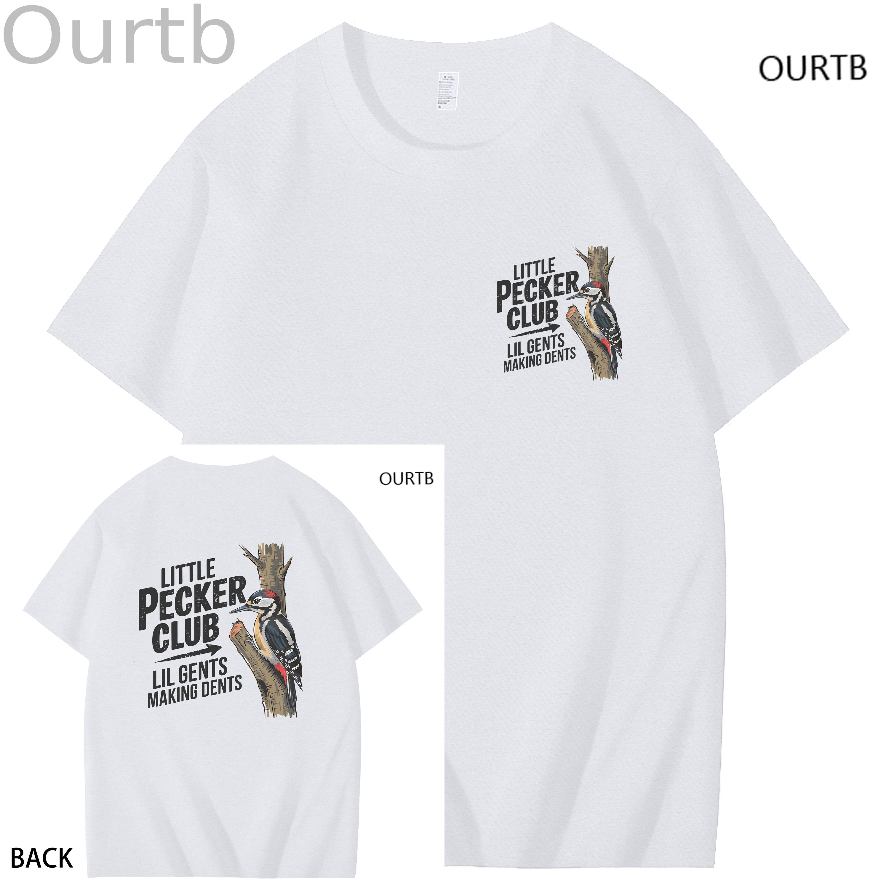 Little Pecker Club Lil Gents Making Dents Funny Adult Art Pattern Print T-Shirt