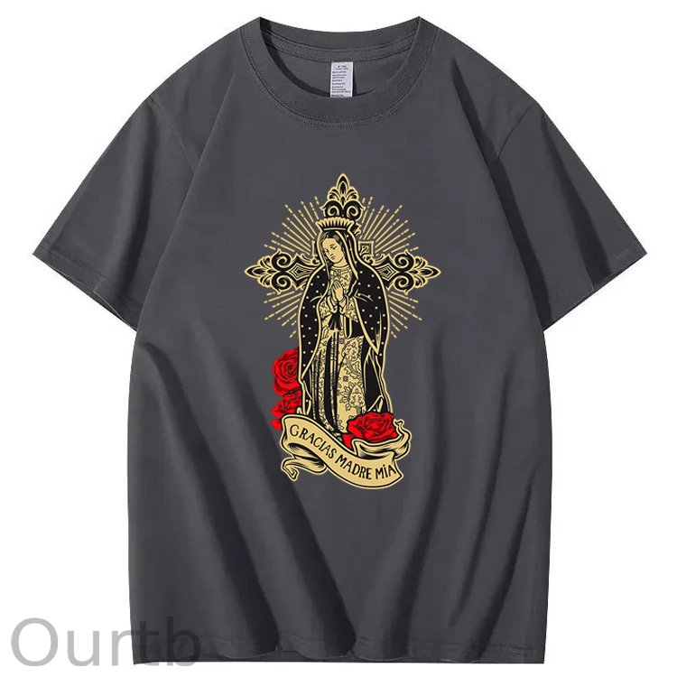 Our Lady Of Guadalupe Saint Virgin Mary 100% Cotton T-Shirt