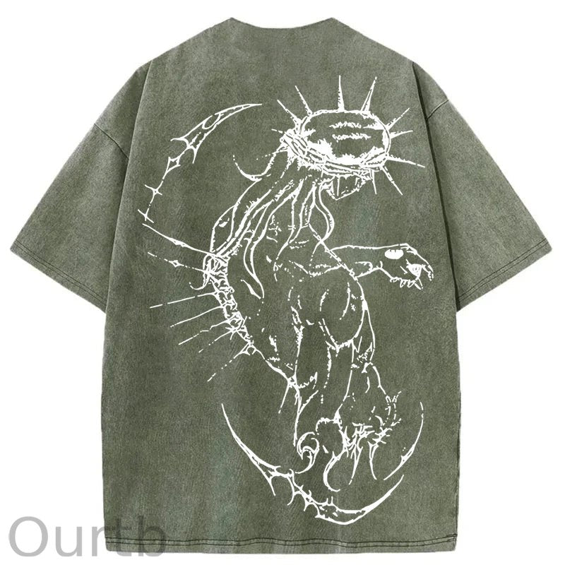 Jesus Cross Washed Cotton T-Shirt
