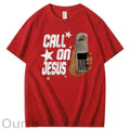 Funny Call On Jesus Pattern 100&Cotton Print T-Shirt