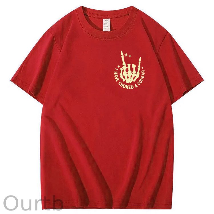 I Have Chocked A Cougar Pattern  Print 100%Cotton T-Shirt