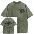 Spooky Island Cartoon Halloween Washed Cotton T-Shirt