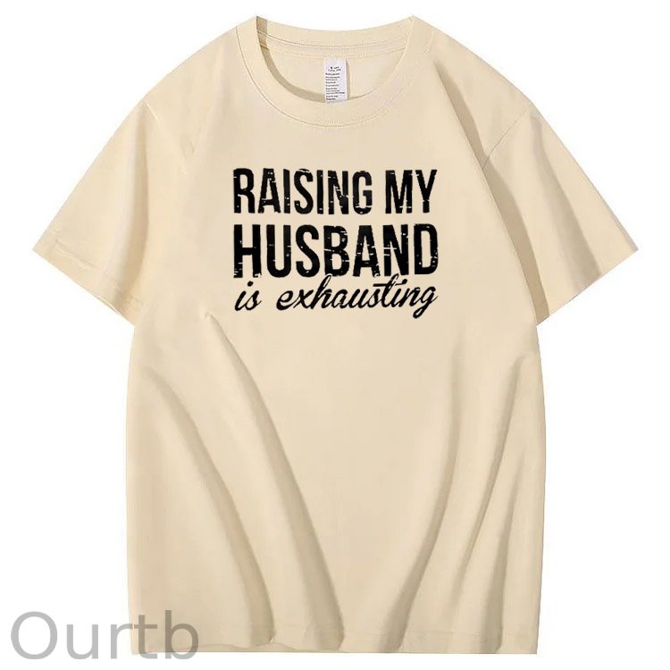 Raising My Husband Is Exhausting Pint Pattern Crew Neck T-Shirt