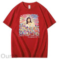 Every Knee Shall Bow Pattern Print Crew Neck T-Shirt