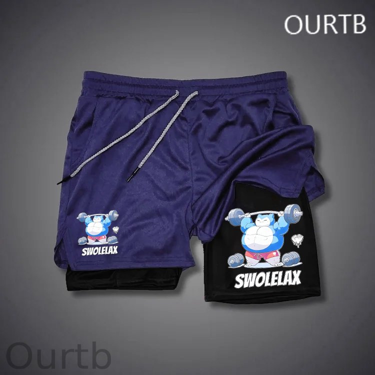 Swolelax Funny Art Print Shorts Pants