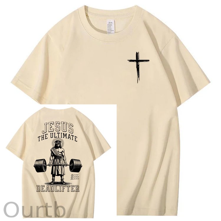 Jesus The Ultimate Pattern Printing Print Crew Neck T-Shirt