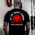 I'M THE NICEST ASSHOLE Red Skull Graffiti Black Print T-shirt