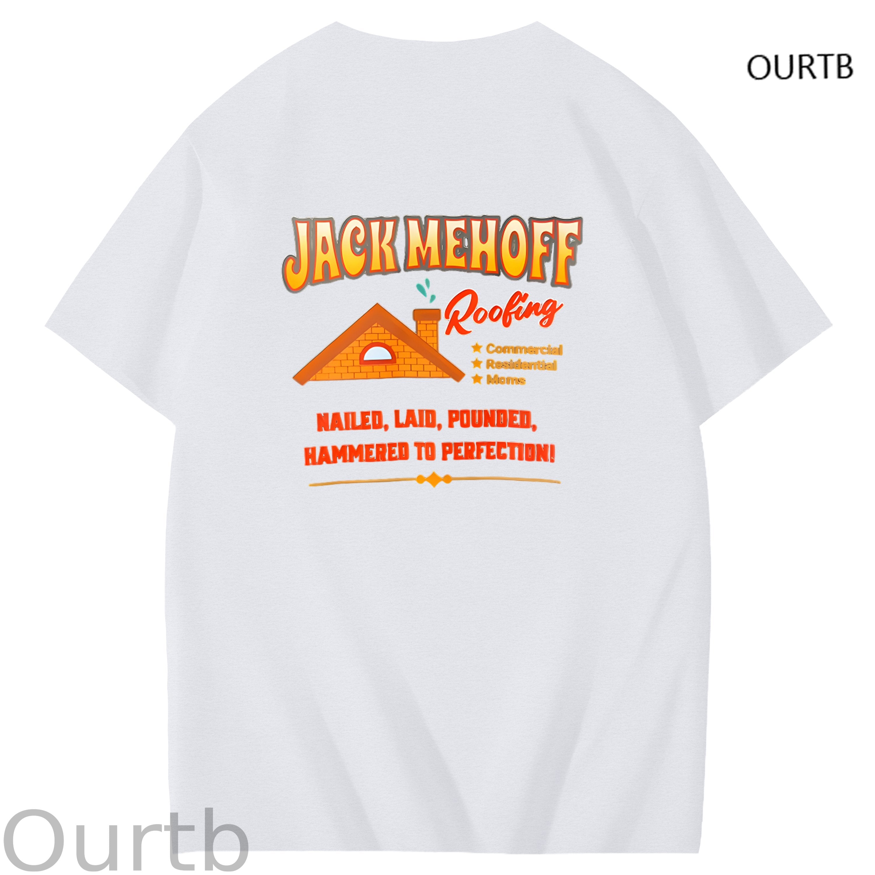 Jack Mehoff Rocking Nailed Laid Pounded Hammerd To Perfection Funny Adult Art Pattern Print T-Shirt