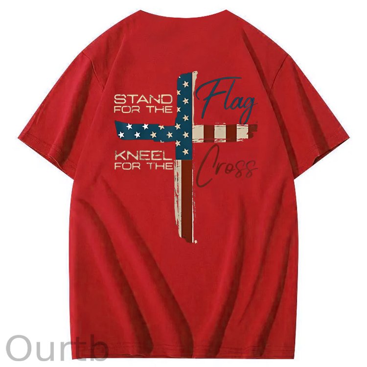 Stand For The Flag Kneel For The Cross 4th Of July T-Shirt