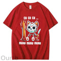 Halloween Funny  Cat Lovers Ch Ch Ch Pattern 100% Cotton  T-Shirt