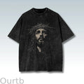 Jesus Crown of Thorns Washed Cotton T-Shirt