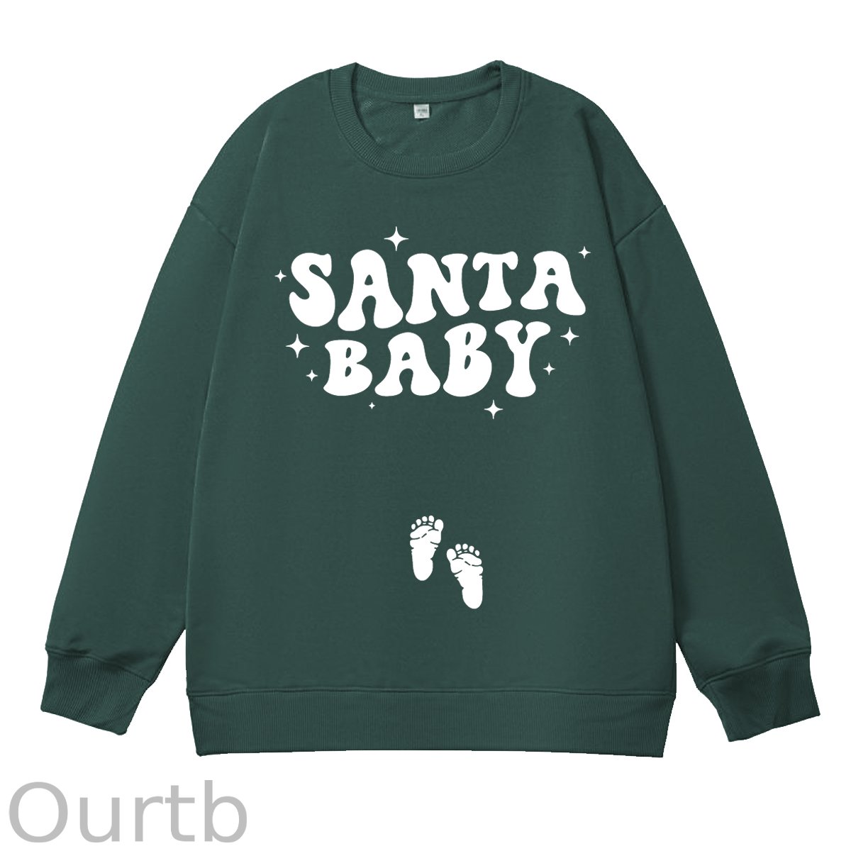 Christmas Santa Baby Pregnancy Skeleton Maternity 100% Cotton Sweatshirt