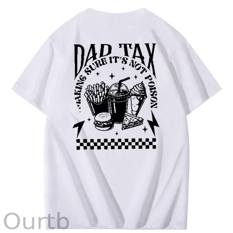 Funny Dad Tax Pattern Print 100% Cotton T-Shirt
