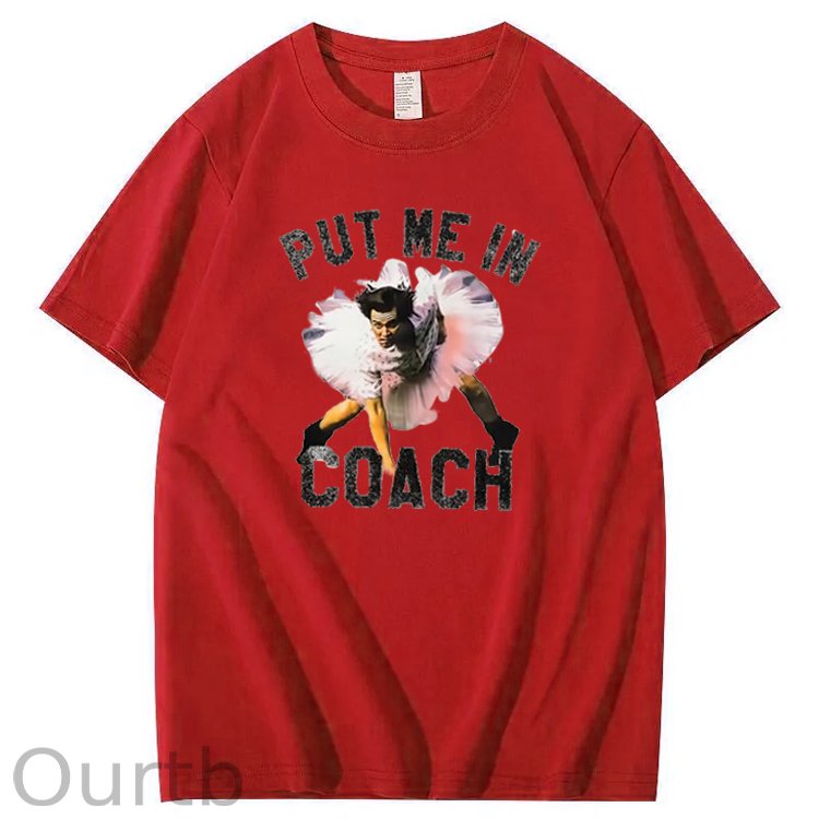 Funny Put Me in Coach Jim Carey Pattern Crew Neck T-Shirt