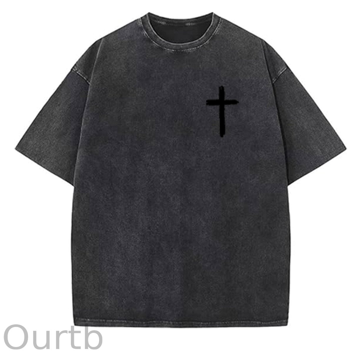 White God All Things Are Possible  Washed And Distressed Pattern Crew Neck T-Shirt