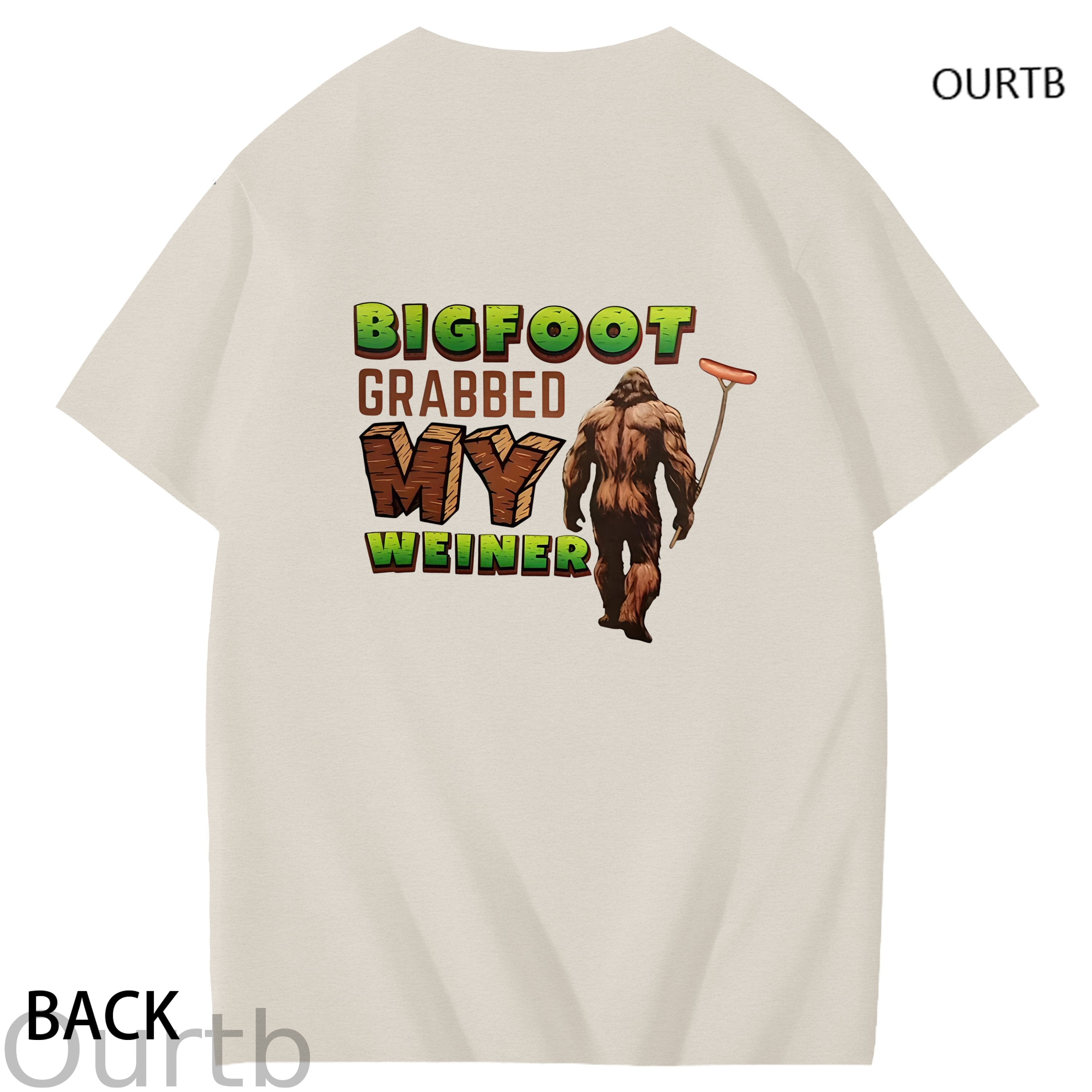 Bigfoot Grabbed My Weiner Art Pattern Print T-Shirt