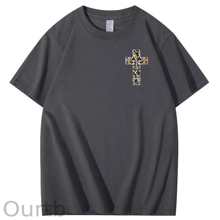 Can Do All Things Through Christ Cool Pattern Printing Print Crew Neck T-Shirt