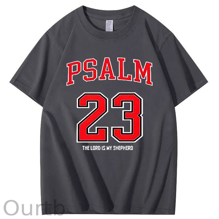 Psalm 23 The Load Is My Shepherod  Pattern Print 100%Cotton T-Shirt