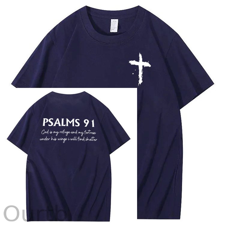 Psalms 91 Pattern 100&Cotton Print T-Shirt