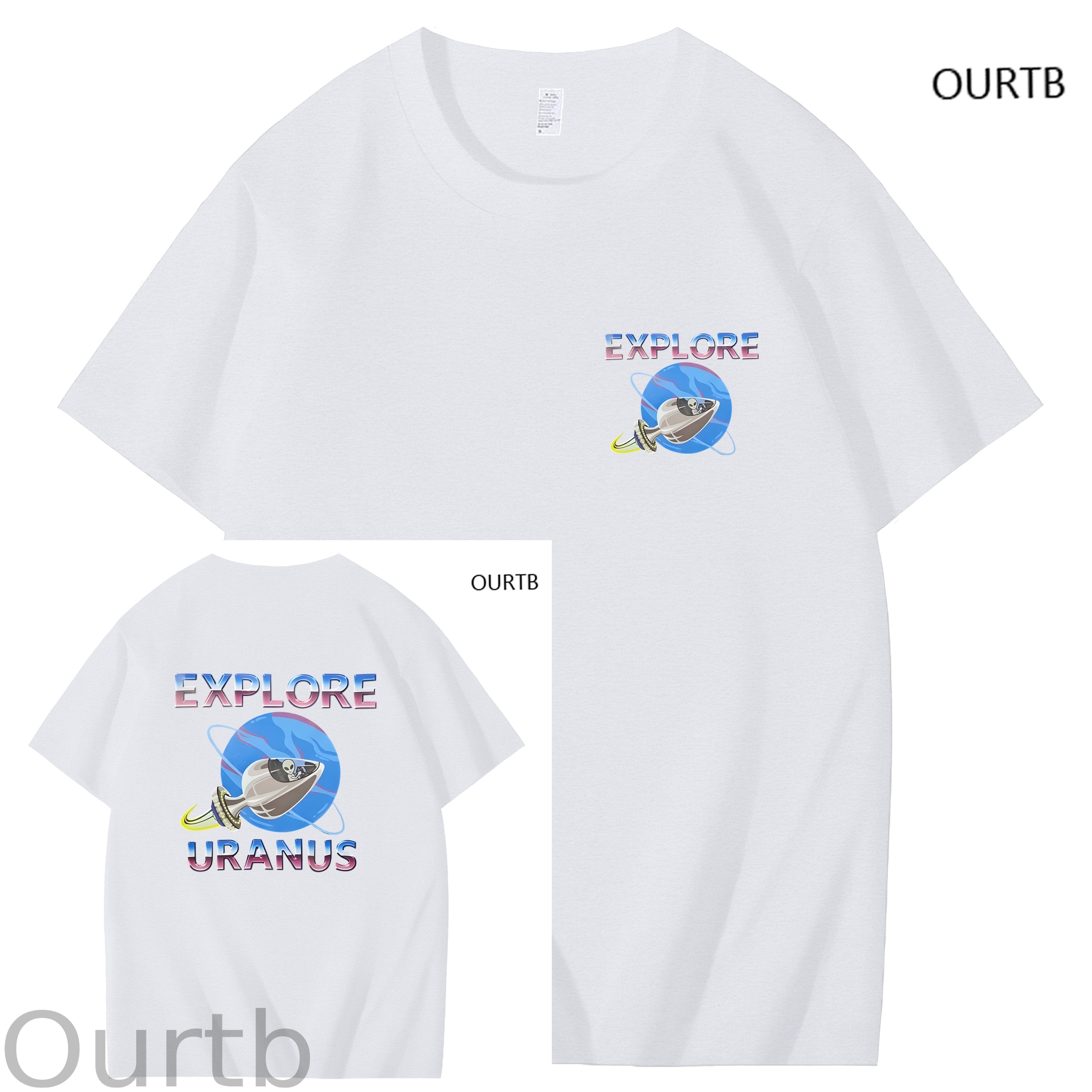 Explore Uranus Funny Adult Art Pattern Print T-Shirt