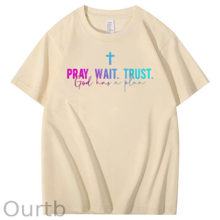 God Has A Plane Pattern  Print 100%Cotton T-Shirt