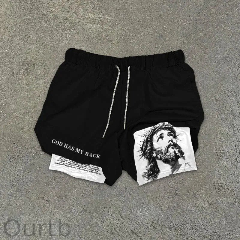 Gym God Has My Back 2 In 1 Gym Performance Shorts