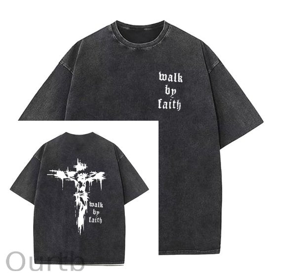 Jesus Pint Pattern Crew Neck T-Shirt