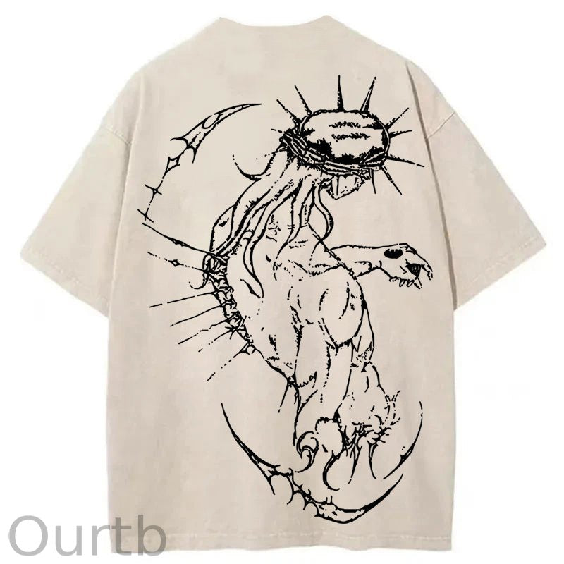 Jesus Cross Washed Cotton T-Shirt