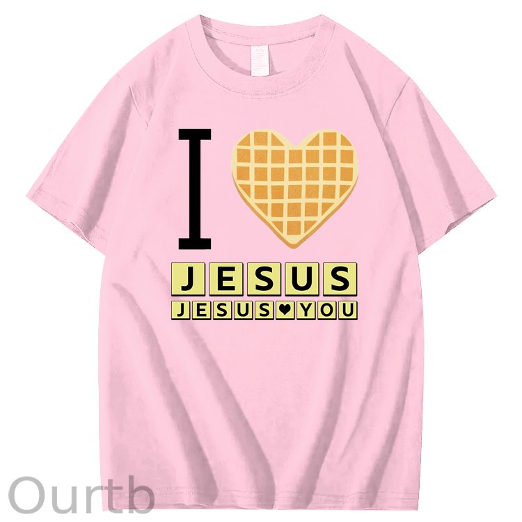 I Love Jesus Jesus Love You Waffle 100% Cotton T-Shirt